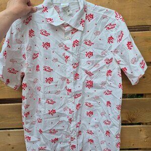 Mens medium Toy Story vintage short sleeved button down Planet button down shirt